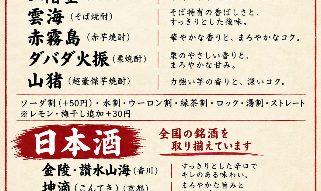焼酎と日本酒